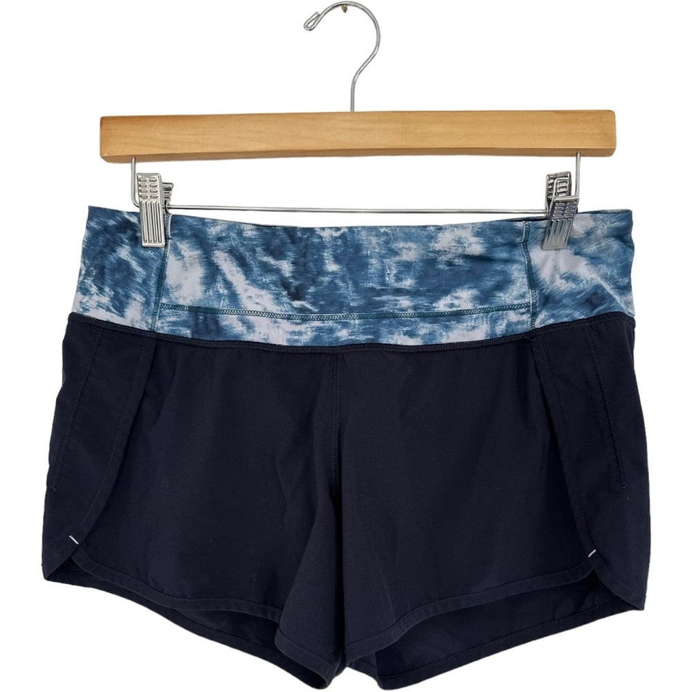 Lululemon Speed Shorts Navy Blue Tidal Waistband Size 6